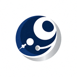 星空综合官方LOGO，蓝色星空背景配白色品牌文字